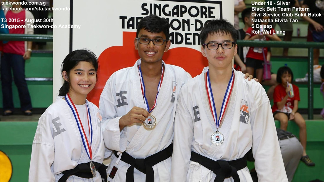 Black Belt Team Pattern Competition Silver Medalist Civil Service Club CSC Bukit Batok T3 2015 Singapore Taekwondo Academy tkd International